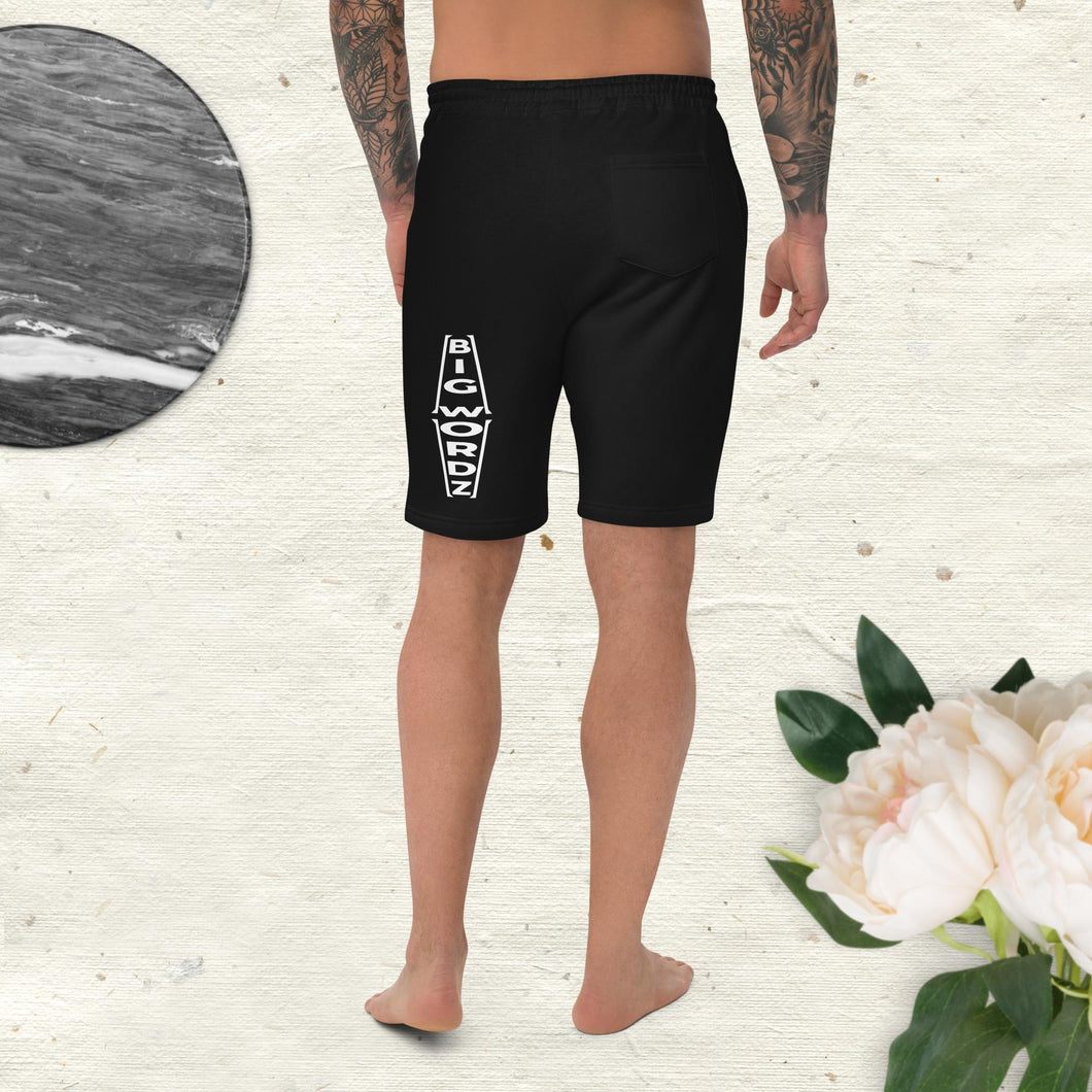 Big Wordz Men's fleece shorts (White Wording)
