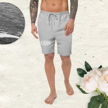 Load image into Gallery viewer, Big Wordz Men&#39;s fleece shorts (White Wording)