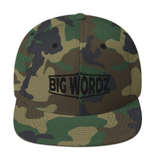 Load image into Gallery viewer, Big Wordz Snapback Hat (Black Wording)