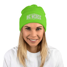 Load image into Gallery viewer, Big Wordz Pom-Pom Beanie (White Wording)