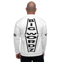 Load image into Gallery viewer, Big Wordz Bomber Jacket (Black Wording)