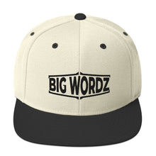 Load image into Gallery viewer, Big Wordz Snapback Hat (Black Wording)