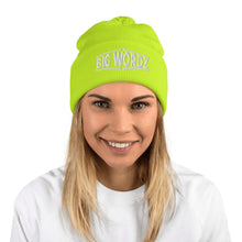 Load image into Gallery viewer, Big Wordz Pom-Pom Beanie (White Wording)