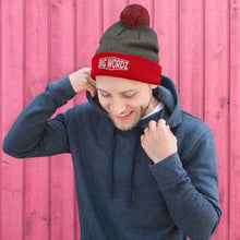 Load image into Gallery viewer, Big Wordz Pom-Pom Beanie (White Wording)