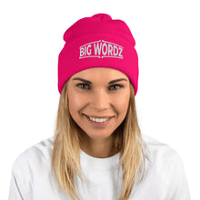 Load image into Gallery viewer, Big Wordz Pom-Pom Beanie (White Wording)