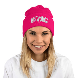 Big Wordz Pom-Pom Beanie (White Wording)