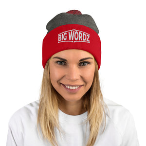 Big Wordz Pom-Pom Beanie (White Wording)