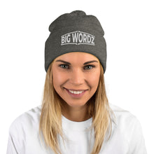 Load image into Gallery viewer, Big Wordz Pom-Pom Beanie (White Wording)